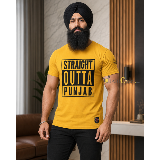 Straight Outta Punjab T-Shirt (Yellow)