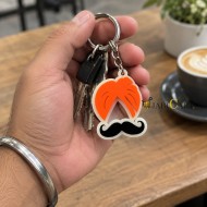 Turban and Muchh Key Ring