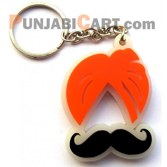 Turban and Muchh Key Ring