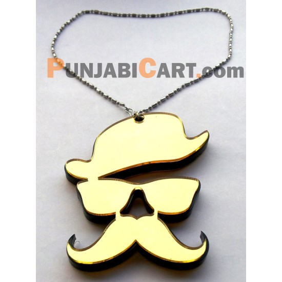 Hat Goggles and Muchh Car Hanging (Golden) Hat Goggles and Muchh Car Hanging (Golden)