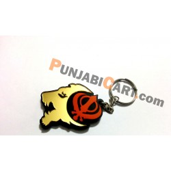 Sher Khanda Key Ring (Golden and Kesri)