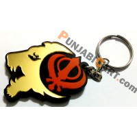 Sher Khanda Key Ring (Golden and Kesri)