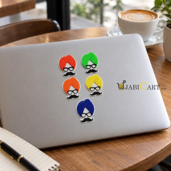 Set 2 of 5 Plastic Stickers Colored