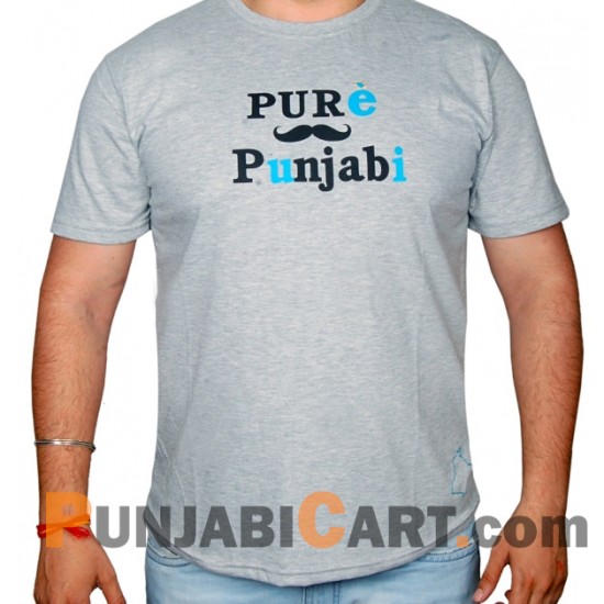 Pure Punjabi Muchh T-Shirt (Grey)