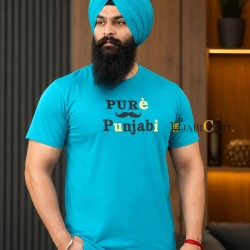 Pure Punjabi Muchh T-Shirt (Teal/Turquoise)
