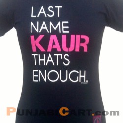 Last Name KAUR T-Shirt (Black)