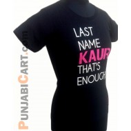 Last Name KAUR T-Shirt (Black)