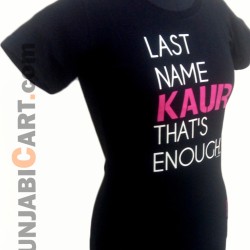 Last Name KAUR T-Shirt (Black)