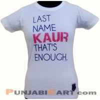 Last Name KAUR T-Shirt (White)