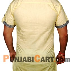 Men's Short Kurta (Yellow)