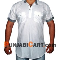 Men's Short Kurta (White)