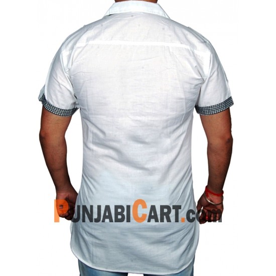 Men's Short Kurta (White)