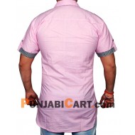 Men's Short Kurta (Light Pink)