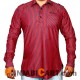 Men's Short Kurta - Striped (Red)