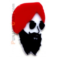 Sardaar Ji Plastic Sticker (Red)