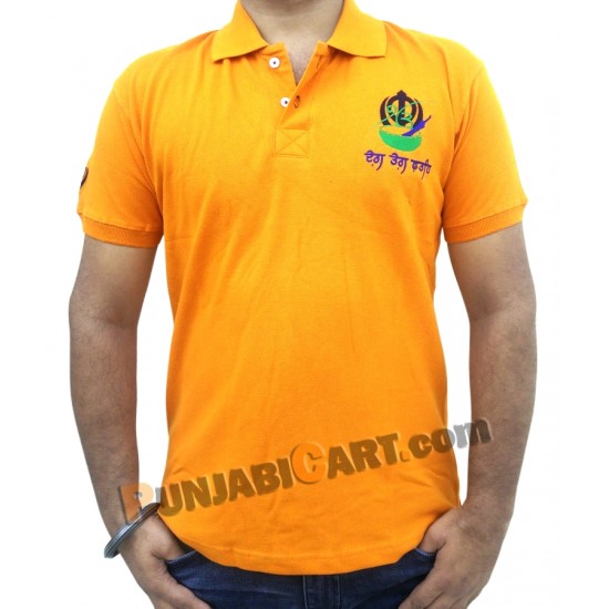 Deg Teg Fateh Polo T-Shirt (Deep Orange)