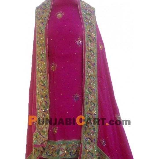 Punjabi Fancy Suit with 4 side Heavy Border on Dupatta