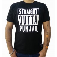 Straight Outta Punjab T-Shirt (Black)