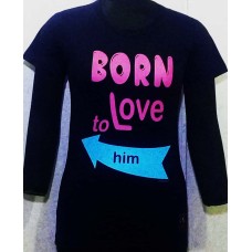 Born to Love Him T-Shirt (Navy)