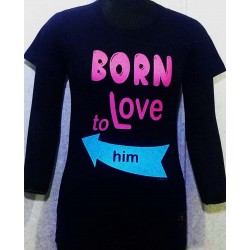 Born to Love Him T-Shirt (Navy)