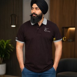 EK ONKAR Polo T-Shirt (Burgundy)