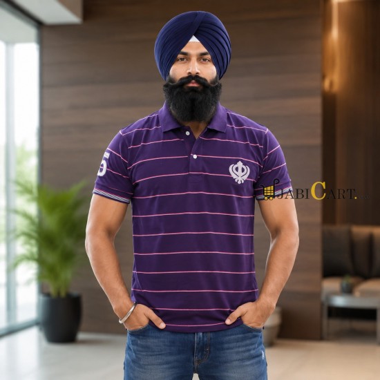 Khanda Stripes T-Shirt (Burgundy)