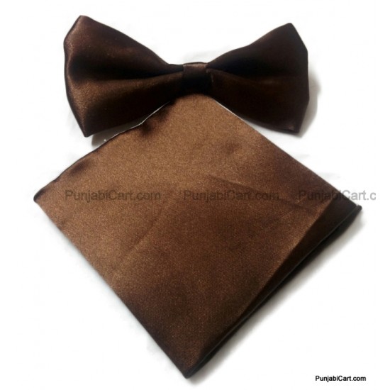 Copper Brown Bow Tie & Pocket Square