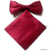 Maroon Bow Tie & Pocket Square