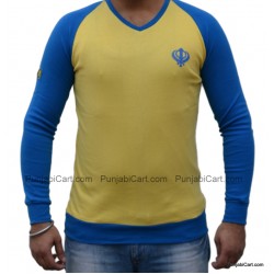 Khanda T-Shirt (Yellow & Royal)