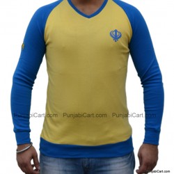 Khanda T-Shirt (Yellow & Royal)