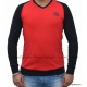 Pure Punjabi V-Neck T-Shirt (Red & Black)