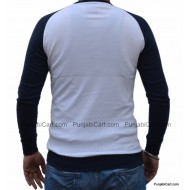 Pure Punjabi V-Neck T-Shirt (Navy & White)