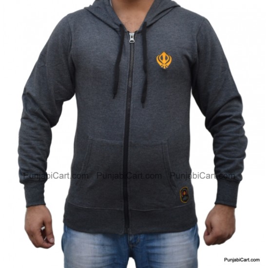 Khanda Zipper Sweatshirt (Dark Grey)