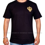 Khanda Round Neck T-Shirt (Black)