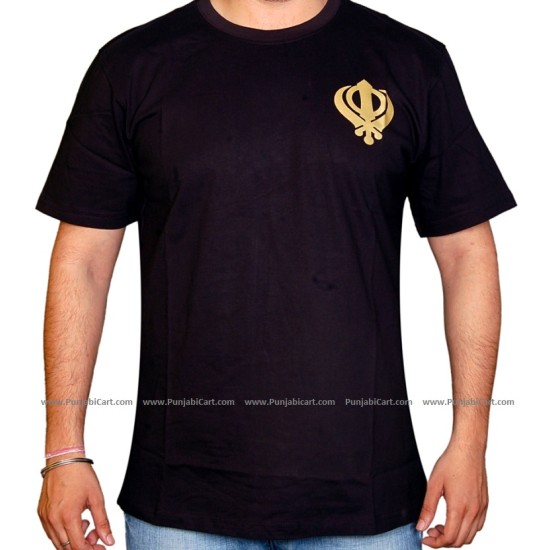 Khanda Round Neck T-Shirt (Black)