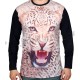 Lion Printed Full Sleeve T-Shirt (Black)