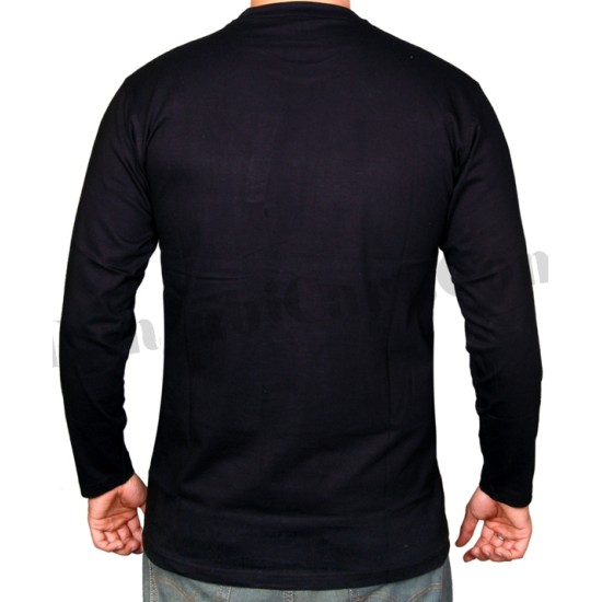 Lion Printed Full Sleeve T-Shirt (Black)