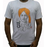 Bhagat Singh Being Young T-Shirt (White)