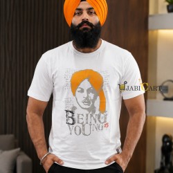 Bhagat Singh Being Young T-Shirt (White)