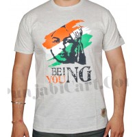 Bhagat Singh Being Young T-Shirt (Grey)